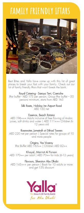 Our Top Family Iftars, by Yalla & Best Bites!