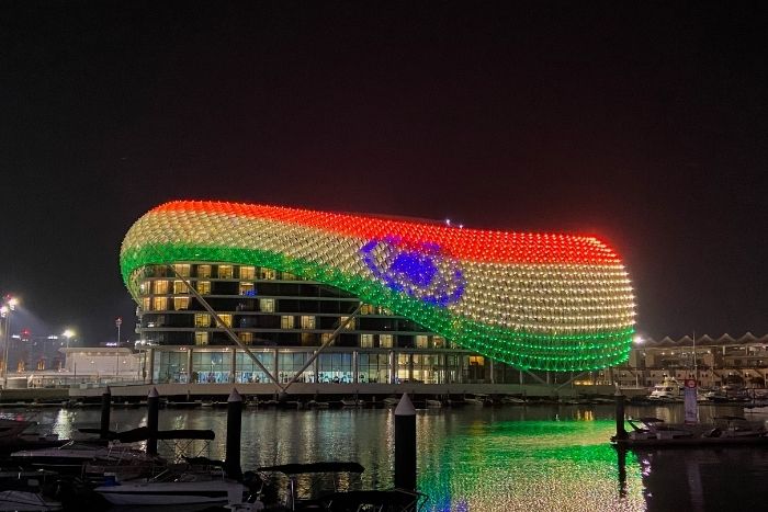 Yas Island With India: W Abu Dhabi – Yas Island Lights Up The Indian Flag