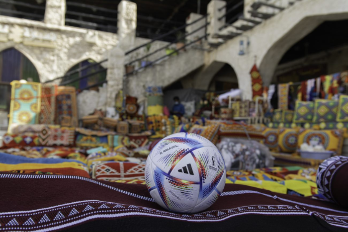 Fifa World Cup 2022 Qatar Footbal In A Souq