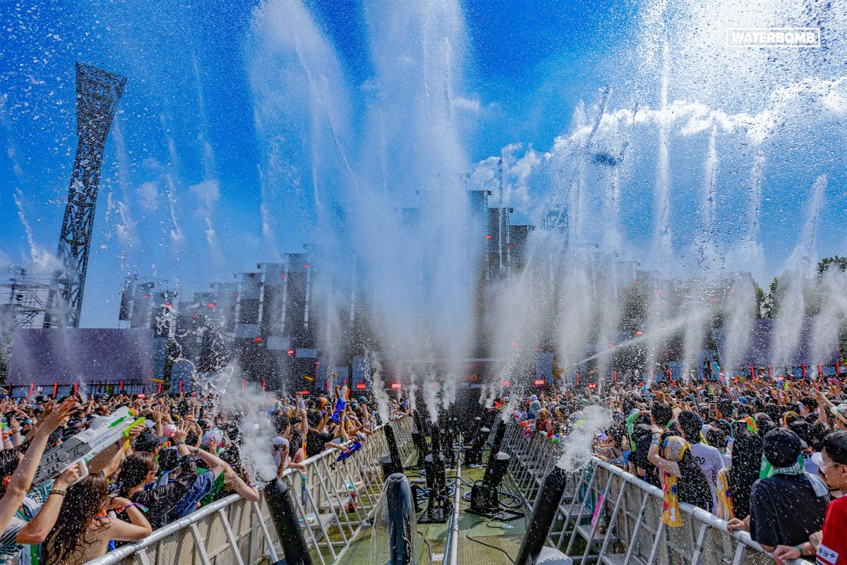 Water Splashing Everywhere And People At The Waterbomb Festival To Be Held In Dubai Festival City Mall On 7 To 8 June