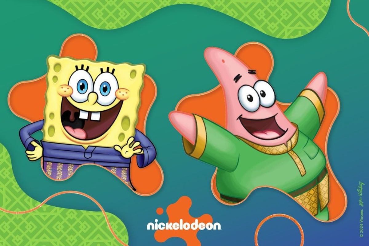 SpongeBob and Patrick with Muslim clothes for Nickelodeon Rocks in Dubai this Eid Al Adha