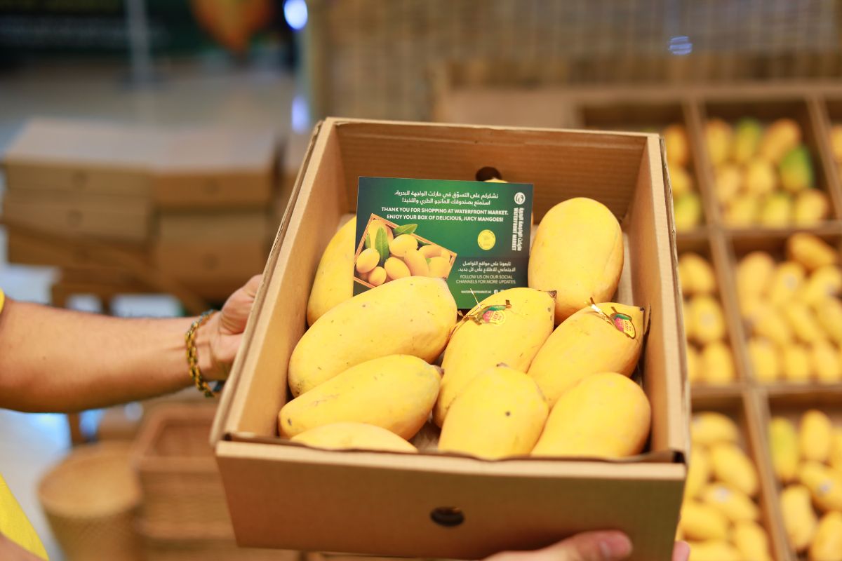 A Box Full Of Mangoes At The Waterfront Market Dubai