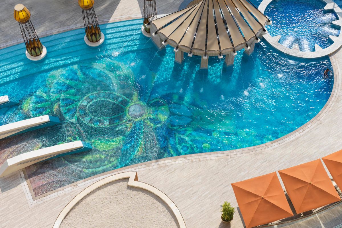 Aerial Pool At Raffles Dubai