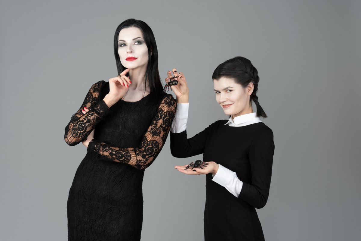 Morticia and Wednesday Addams character