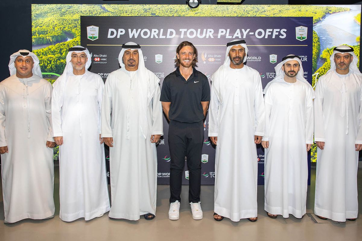 Adel Al Yaqoubi , Ramzi Kuhail, His Excellency General Abdullah Al Hashmi, Tommy Fleetwood, Abdulla Al Naboodah, Abdullah Al Hashmi, Mohamed Al Marzooqi, Tommy Fleetwood For Dp World Tour Dubai 2024