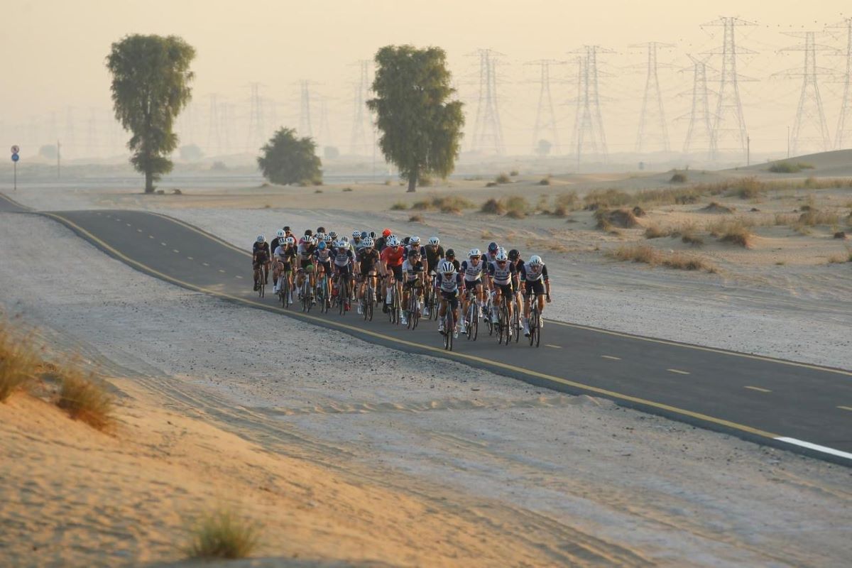 Cyclists At Al Qudra Cycle Track