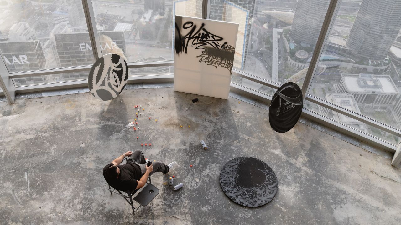 Ferhat Kaz Burj Khalifa graffiti art