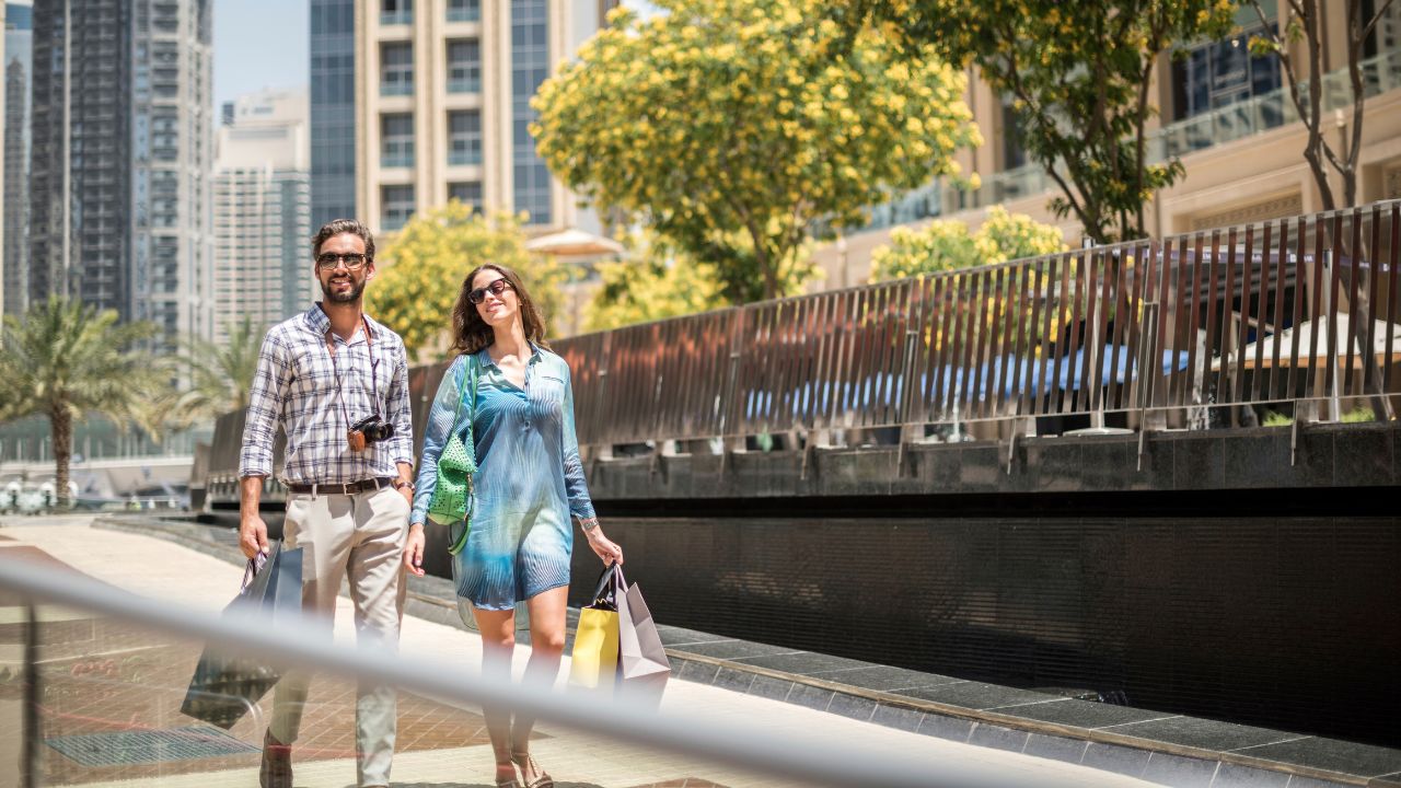 Couple walking in dubai