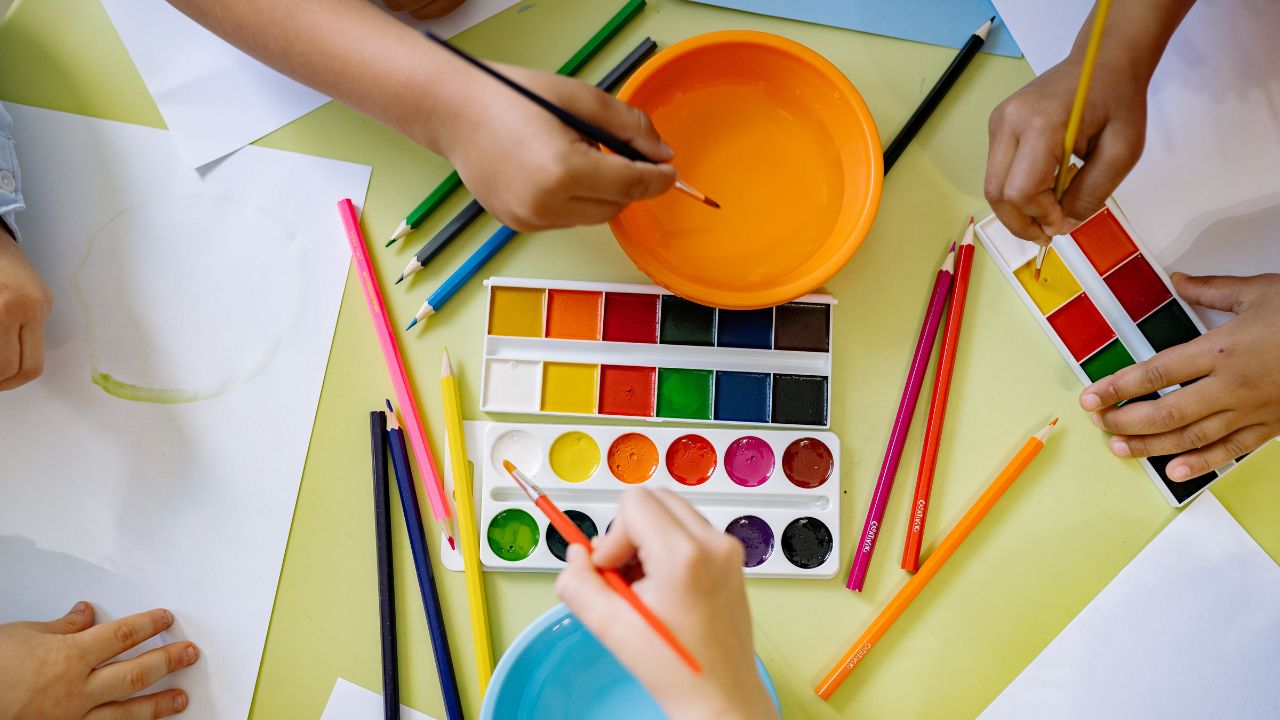 Art Materials On Table