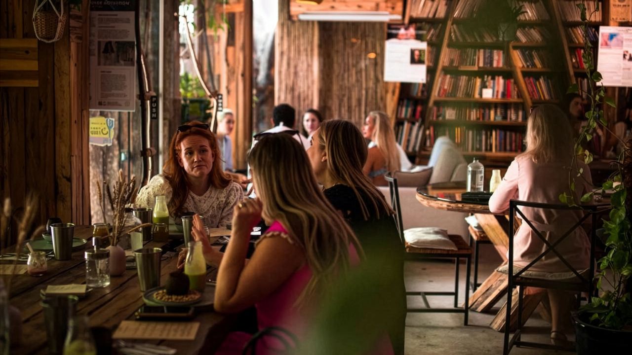 Cozy Library Café in Dubai seva cafe indoor