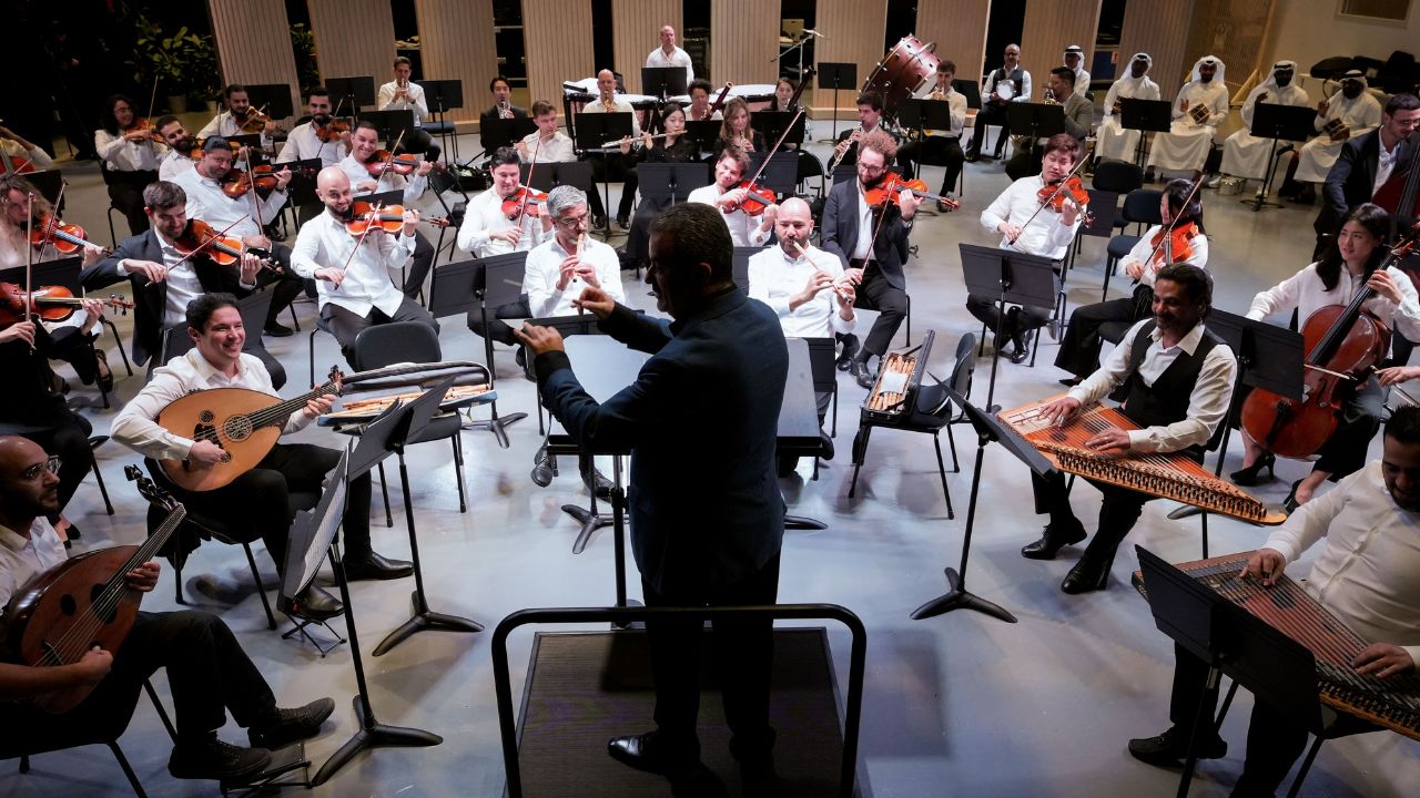 UAE National Orchestra performing live for the nation.