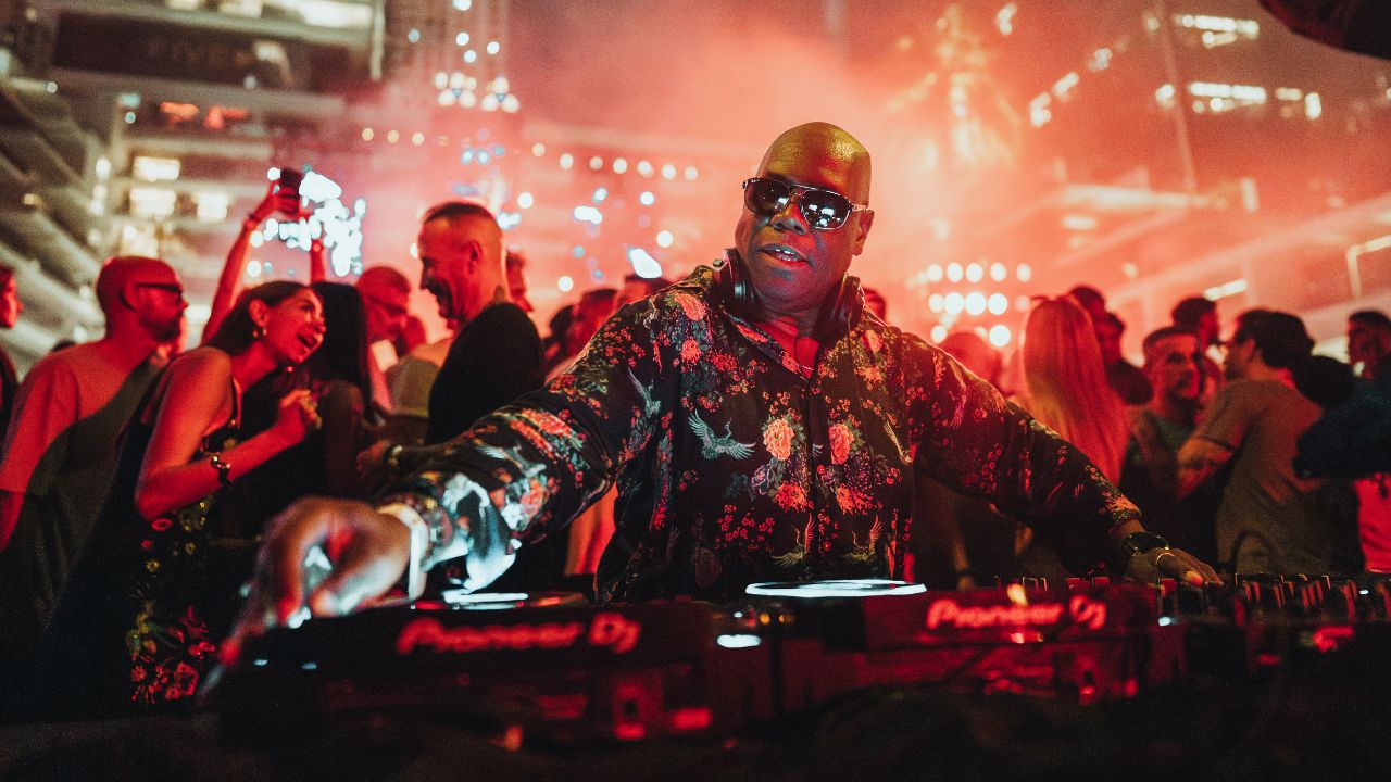 DJ Carl Cox performing at Pacha Dubai during ICONS 2026, vibrant party atmosphere.