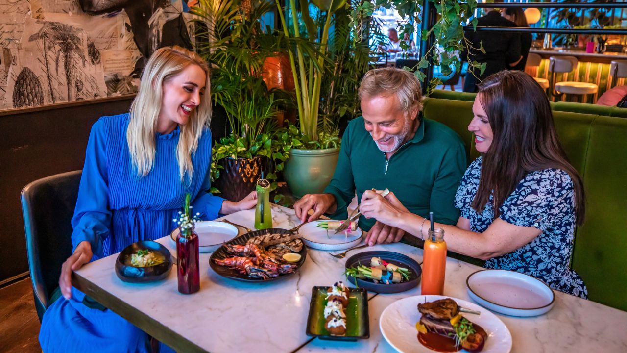 family dining together