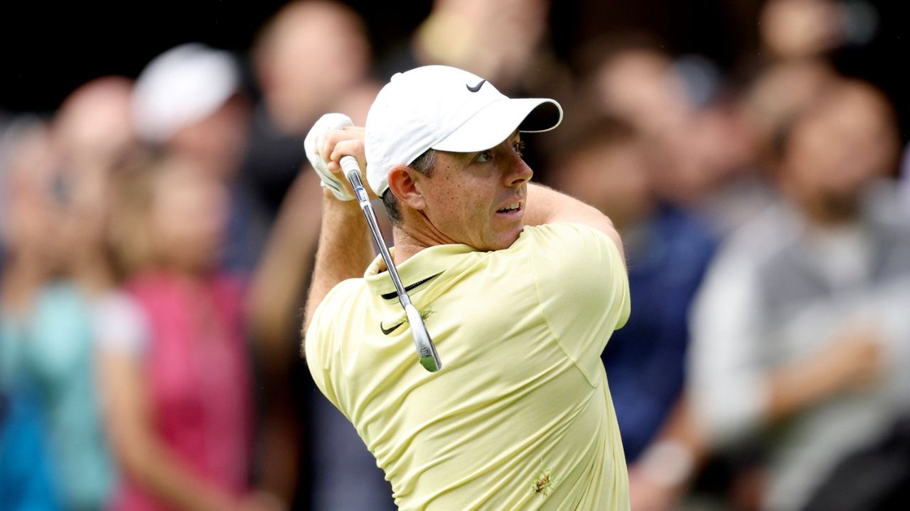 Rory McIlroy swinging a golf club