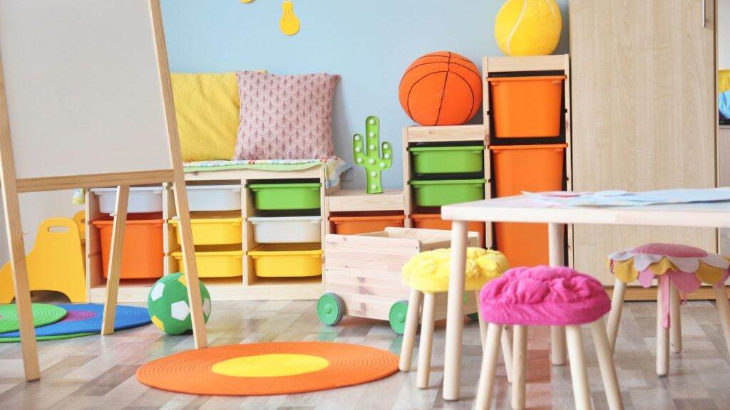 colourful room with toys