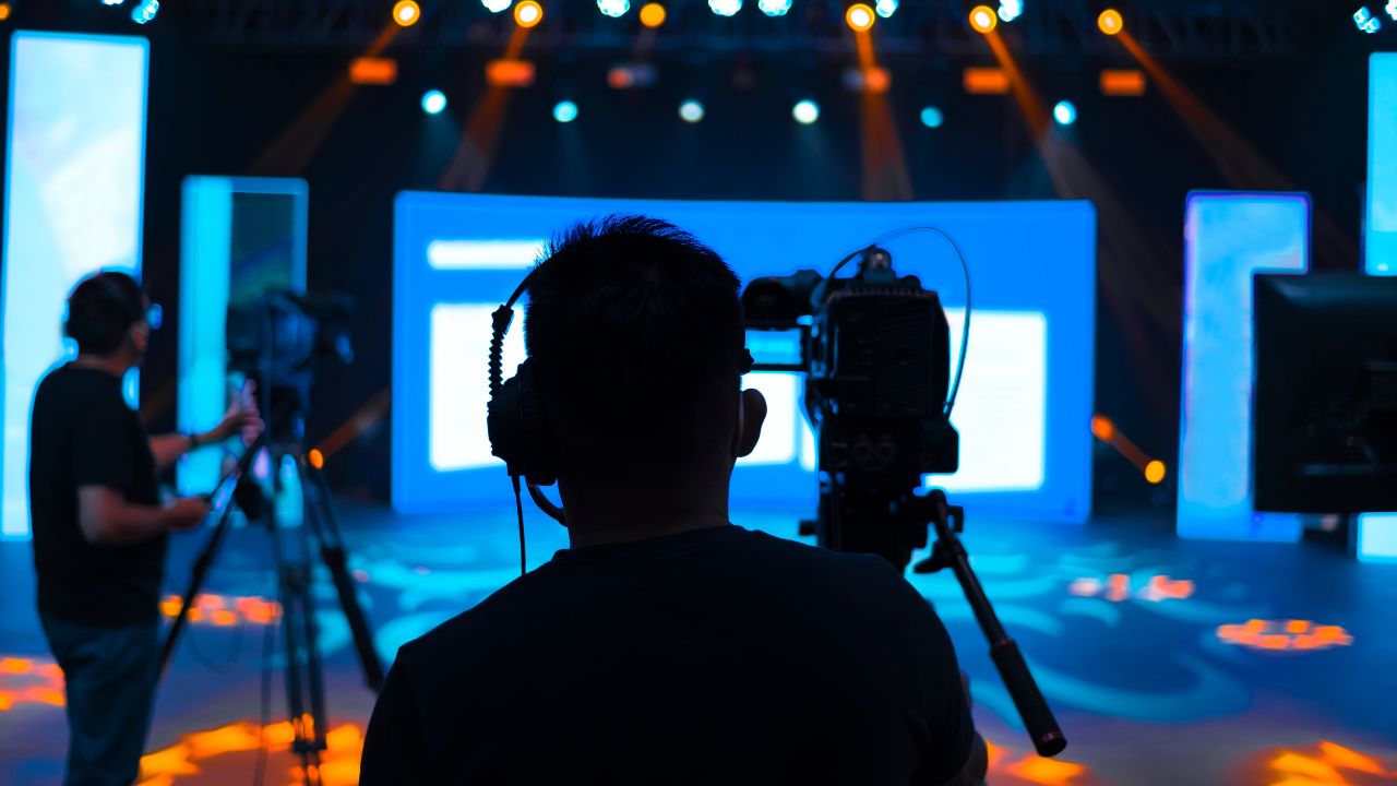 Professional Cameraman at a Filming Set
