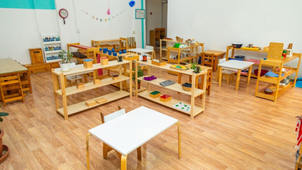 classroom filled with toys