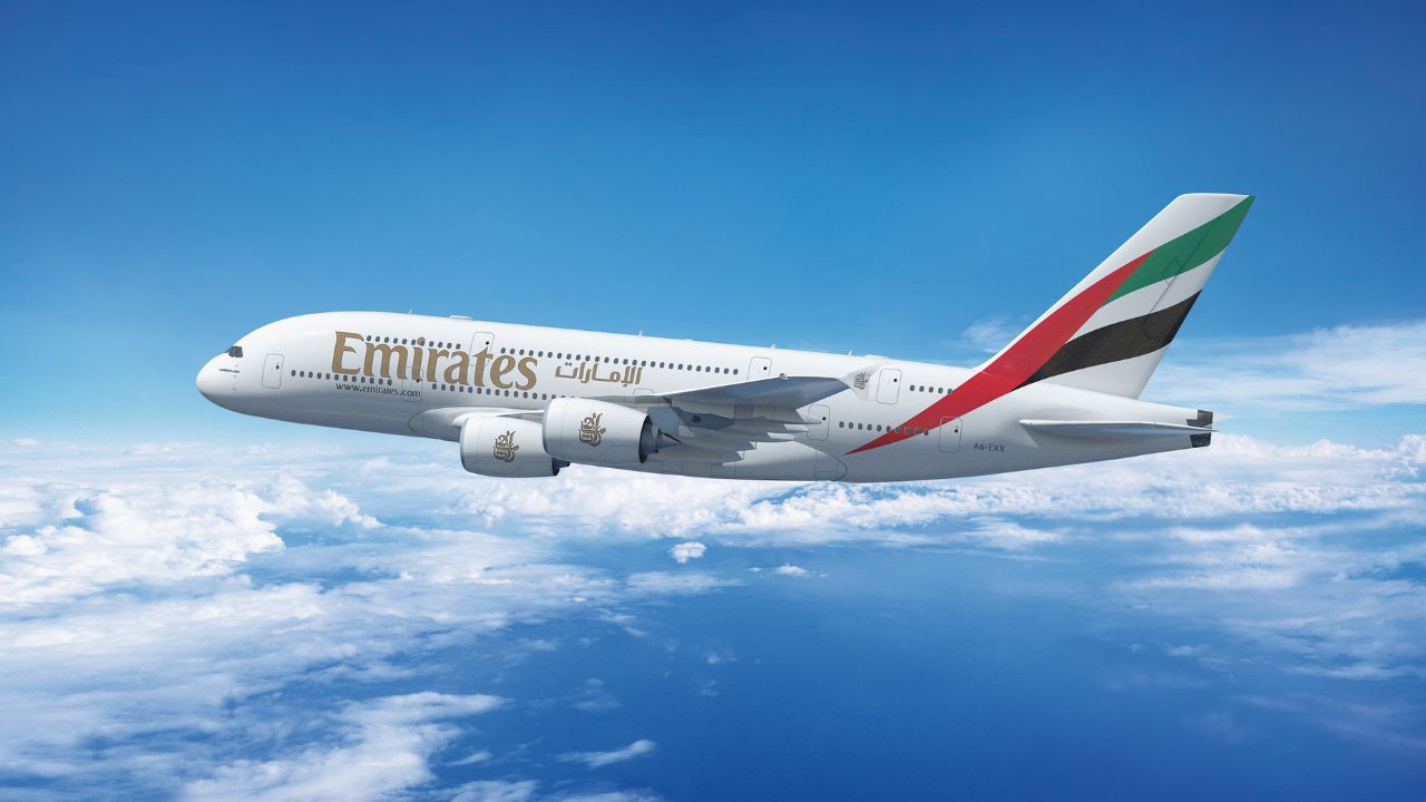 emirates airplane in the sky