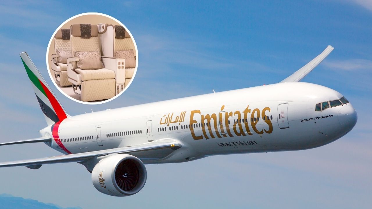 Emirates plane, image of the premium economy seat