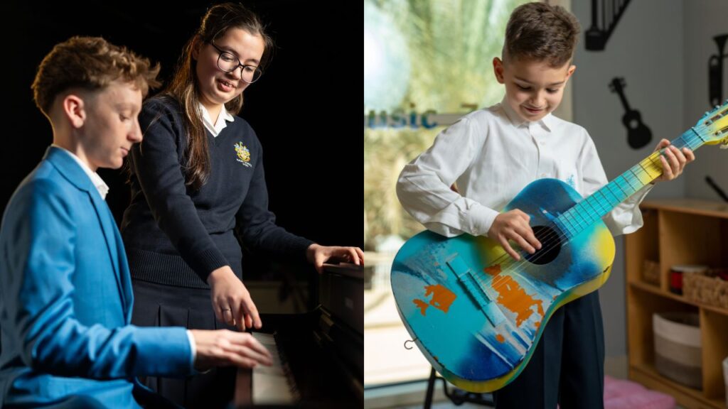 students playing the instruments