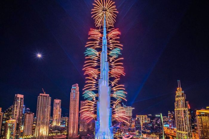 Burj Khalifa New Year's Eve fireworks