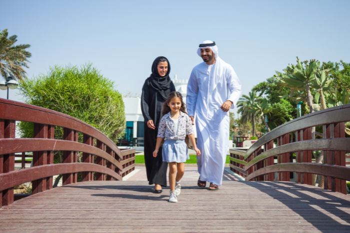 Family in the Park in Abu Dhabi