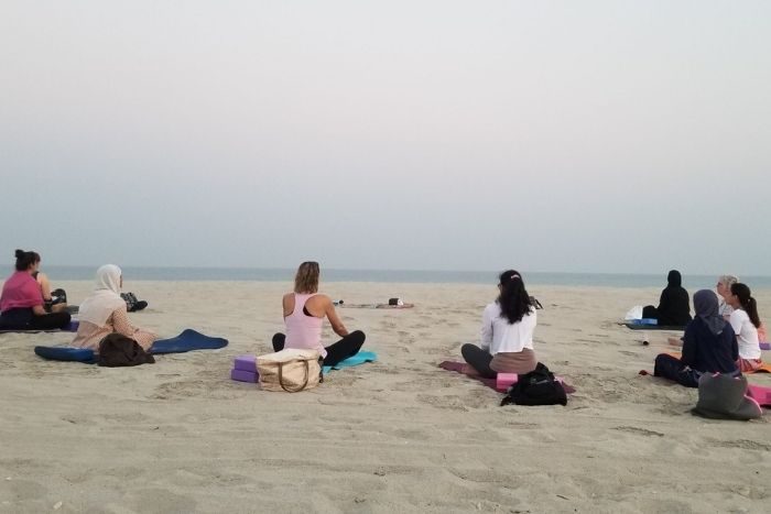 Yoga At Sand Near Beach With Innerseed