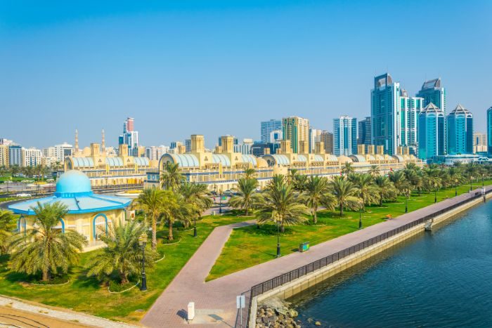 Sharjah Market And Skyline