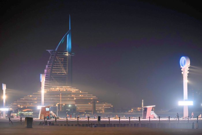 Jumeirah Beach for night time swimming in Dubai
