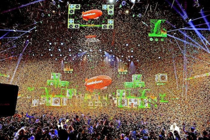 Los Angeles, Ca - March 23:  Confetti Flies Over The Stage At Nickelodeon's 2019 Kids' Choice Awards At Galen Center On March 23, 2019 In Los Angeles, California.  (Photo By Kevin Winter/Getty Images)