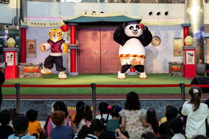 Kung Fu Panda character mascots at Central Galleria Dubai
