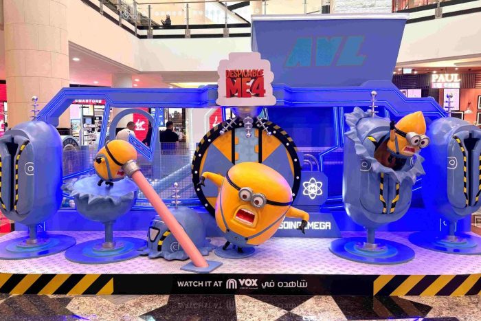 The Mall of the Emirates display for the showing of Despicable Me 4