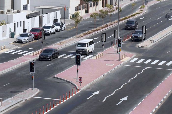 New traffic enhancement in Dubai within the Al Safa 1 Schools Complex.