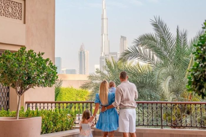 dubai family enjoying the view