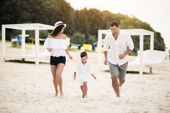 Family at the beach